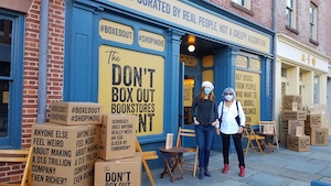 ABA's Allison Hill and Joy Dallanegra-Sanger outside McNally Jackson Books